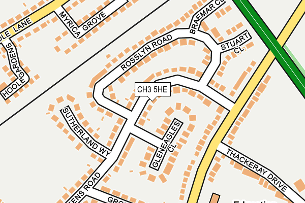 CH3 5HE map - OS OpenMap – Local (Ordnance Survey)