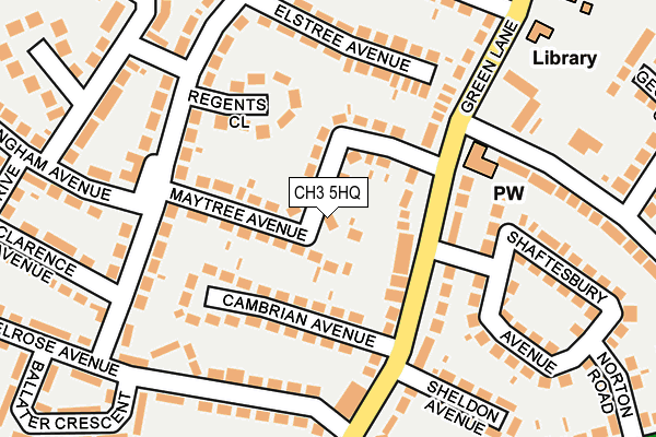 CH3 5HQ map - OS OpenMap – Local (Ordnance Survey)