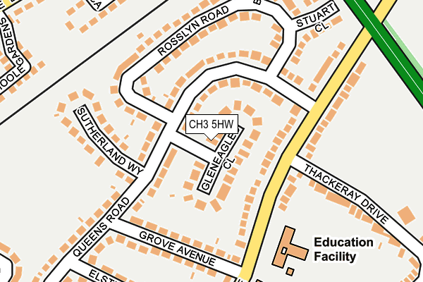 CH3 5HW map - OS OpenMap – Local (Ordnance Survey)