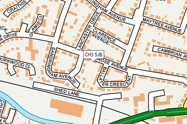 CH3 5JB map - OS OpenMap – Local (Ordnance Survey)