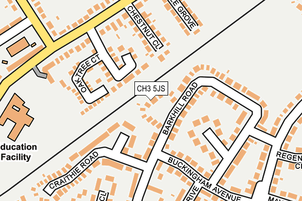 CH3 5JS map - OS OpenMap – Local (Ordnance Survey)