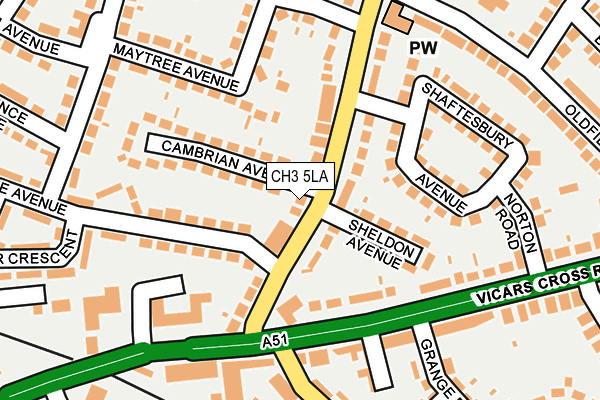 CH3 5LA map - OS OpenMap – Local (Ordnance Survey)