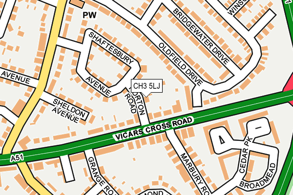 CH3 5LJ map - OS OpenMap – Local (Ordnance Survey)