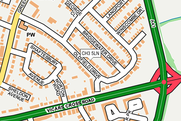 CH3 5LN map - OS OpenMap – Local (Ordnance Survey)