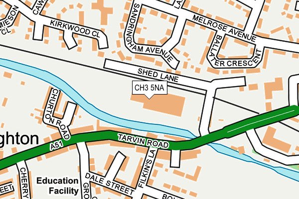 CH3 5NA map - OS OpenMap – Local (Ordnance Survey)