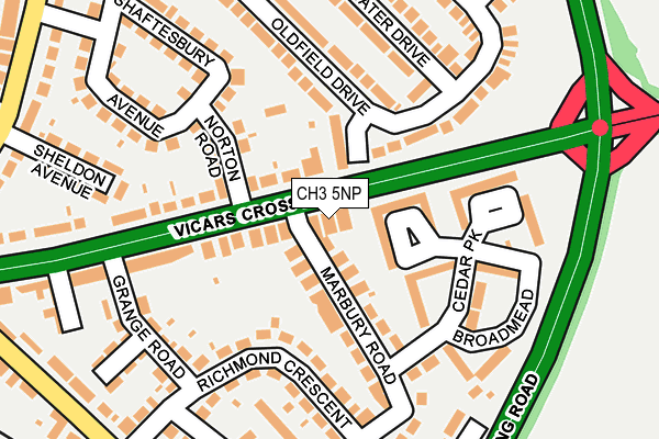 CH3 5NP map - OS OpenMap – Local (Ordnance Survey)