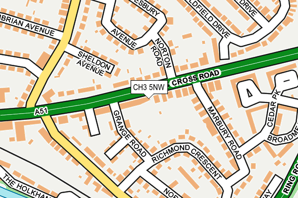 CH3 5NW map - OS OpenMap – Local (Ordnance Survey)