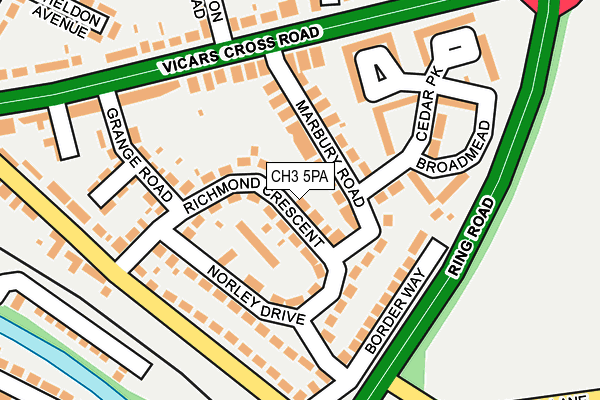 CH3 5PA map - OS OpenMap – Local (Ordnance Survey)