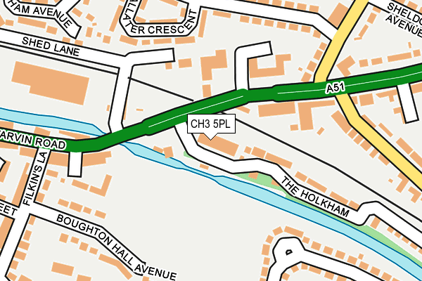 CH3 5PL map - OS OpenMap – Local (Ordnance Survey)