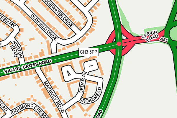 CH3 5PP map - OS OpenMap – Local (Ordnance Survey)