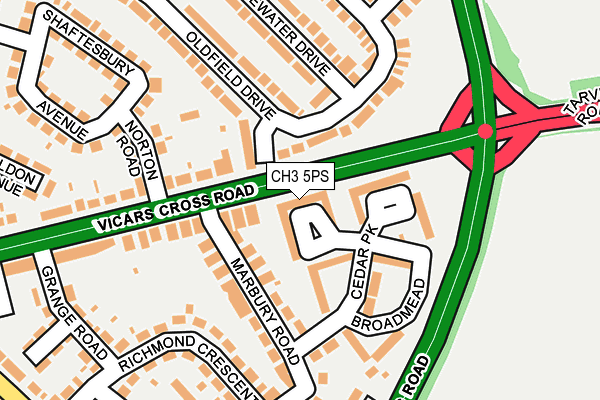 CH3 5PS map - OS OpenMap – Local (Ordnance Survey)