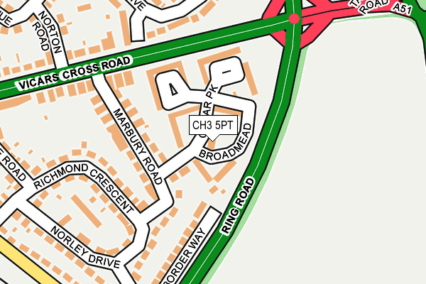 CH3 5PT map - OS OpenMap – Local (Ordnance Survey)