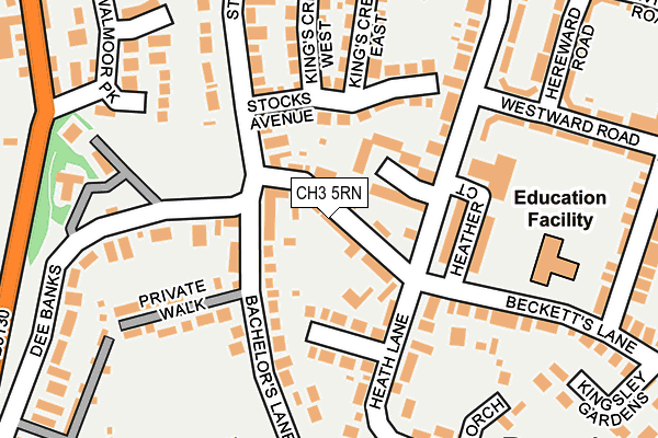 CH3 5RN map - OS OpenMap – Local (Ordnance Survey)