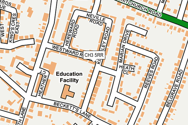 CH3 5RR map - OS OpenMap – Local (Ordnance Survey)