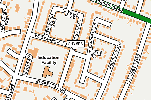 CH3 5RS map - OS OpenMap – Local (Ordnance Survey)