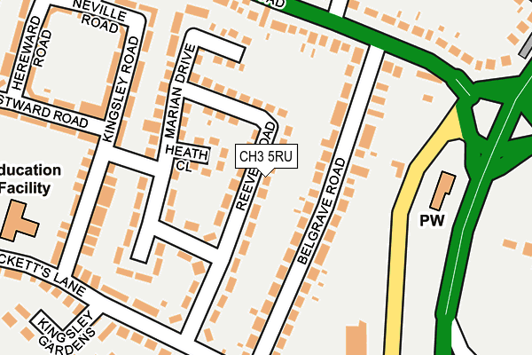 CH3 5RU map - OS OpenMap – Local (Ordnance Survey)
