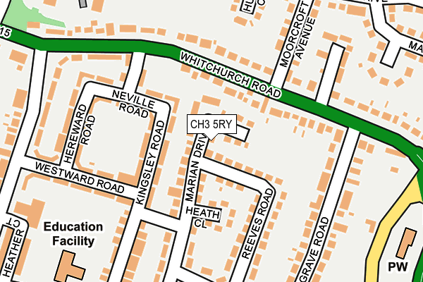 CH3 5RY map - OS OpenMap – Local (Ordnance Survey)