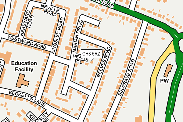CH3 5RZ map - OS OpenMap – Local (Ordnance Survey)