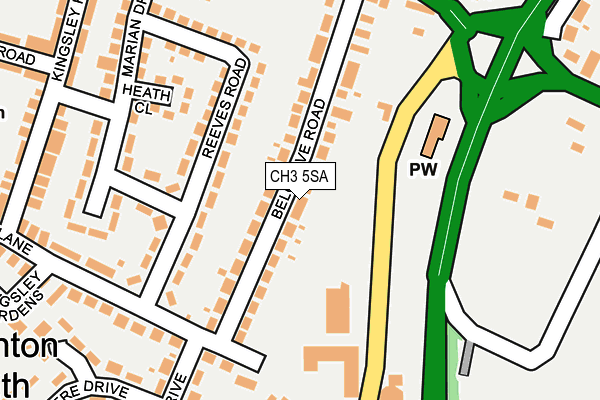 CH3 5SA map - OS OpenMap – Local (Ordnance Survey)