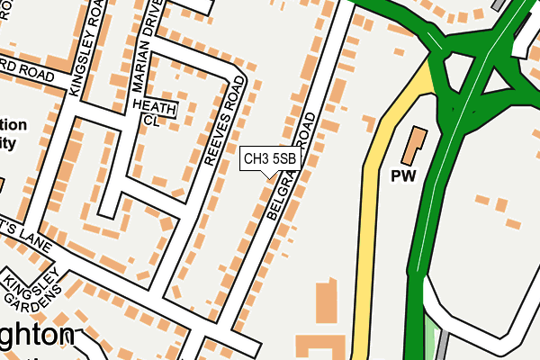 CH3 5SB map - OS OpenMap – Local (Ordnance Survey)