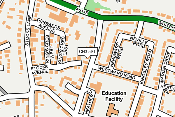 CH3 5ST map - OS OpenMap – Local (Ordnance Survey)