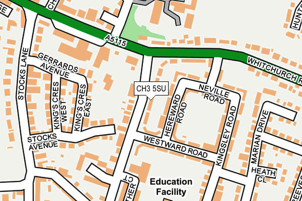 CH3 5SU map - OS OpenMap – Local (Ordnance Survey)