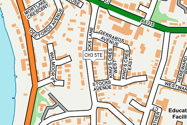 CH3 5TE map - OS OpenMap – Local (Ordnance Survey)