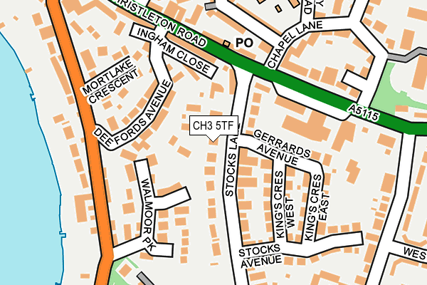 CH3 5TF map - OS OpenMap – Local (Ordnance Survey)