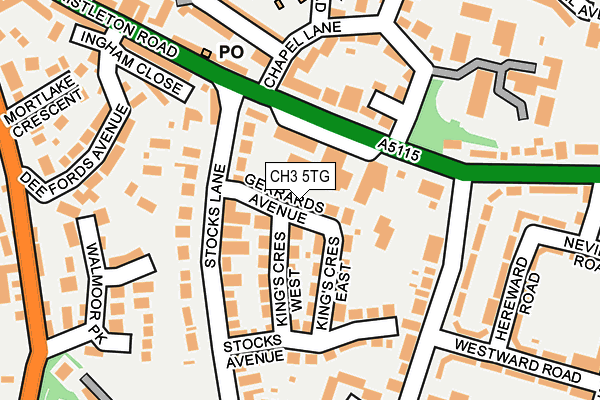 CH3 5TG map - OS OpenMap – Local (Ordnance Survey)