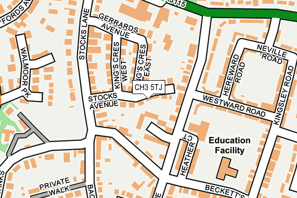 CH3 5TJ map - OS OpenMap – Local (Ordnance Survey)