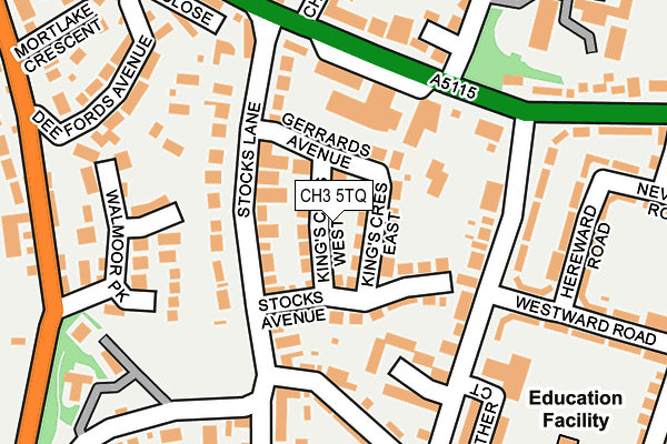 CH3 5TQ map - OS OpenMap – Local (Ordnance Survey)