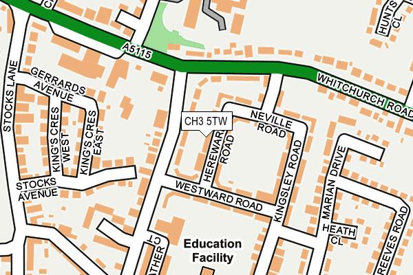 CH3 5TW map - OS OpenMap – Local (Ordnance Survey)