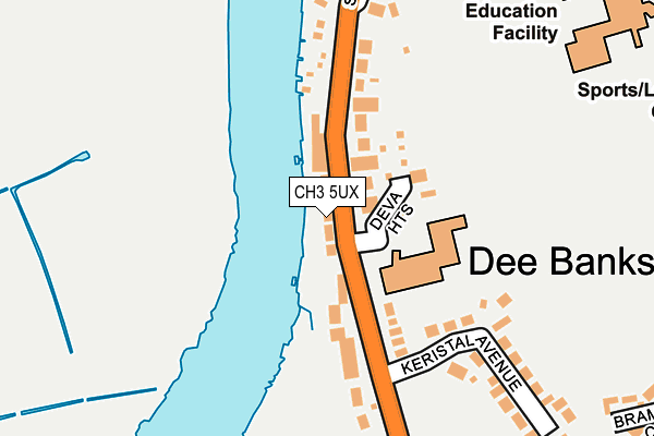 CH3 5UX map - OS OpenMap – Local (Ordnance Survey)