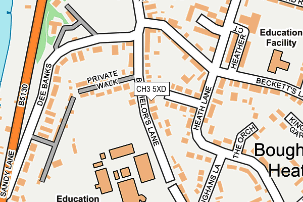 CH3 5XD map - OS OpenMap – Local (Ordnance Survey)