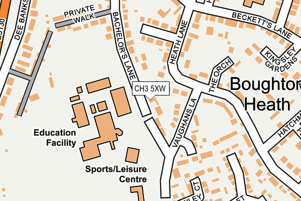 CH3 5XW map - OS OpenMap – Local (Ordnance Survey)