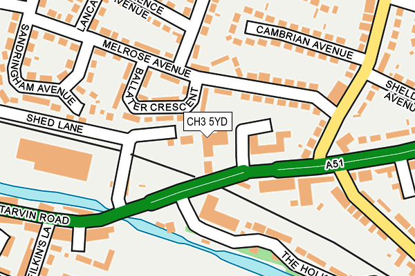 CH3 5YD map - OS OpenMap – Local (Ordnance Survey)