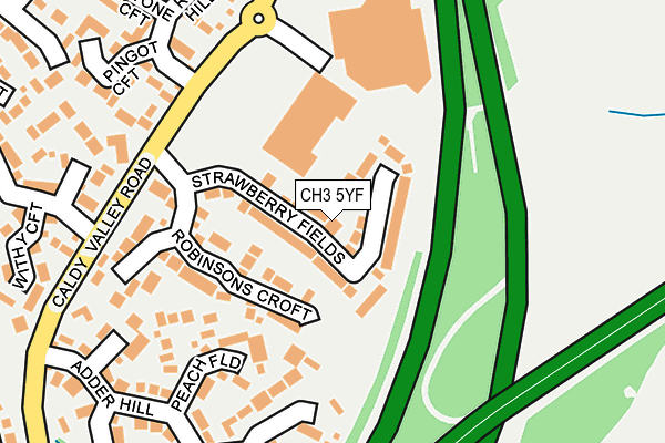 CH3 5YF map - OS OpenMap – Local (Ordnance Survey)