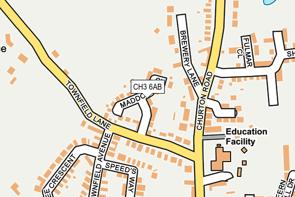 CH3 6AB map - OS OpenMap – Local (Ordnance Survey)