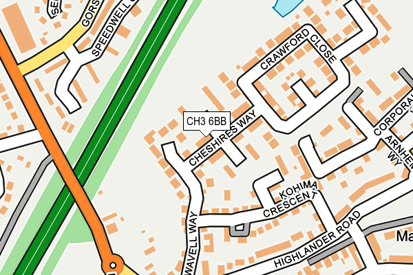 CH3 6BB map - OS OpenMap – Local (Ordnance Survey)