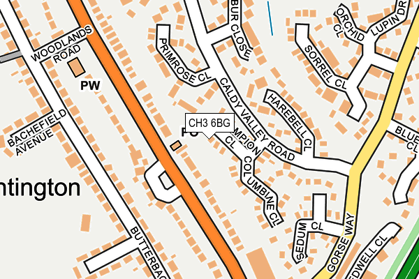 CH3 6BG map - OS OpenMap – Local (Ordnance Survey)