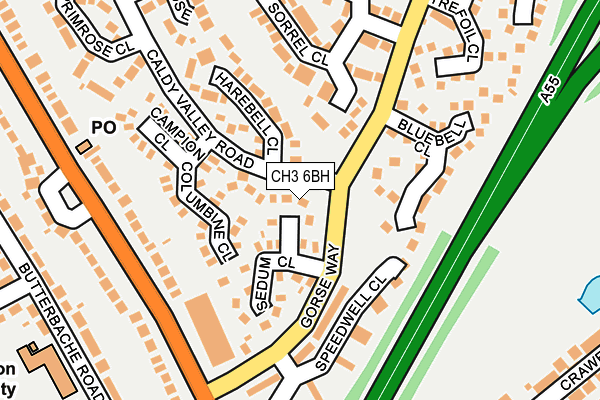 CH3 6BH map - OS OpenMap – Local (Ordnance Survey)