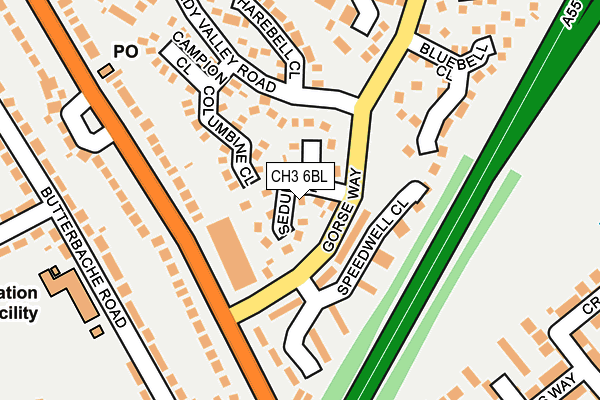 CH3 6BL map - OS OpenMap – Local (Ordnance Survey)