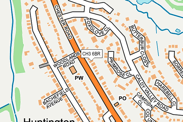 CH3 6BR map - OS OpenMap – Local (Ordnance Survey)