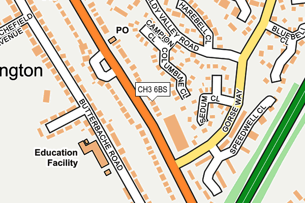 CH3 6BS map - OS OpenMap – Local (Ordnance Survey)