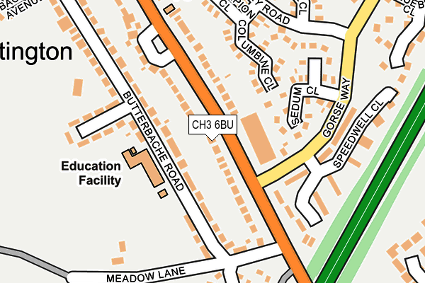 CH3 6BU map - OS OpenMap – Local (Ordnance Survey)
