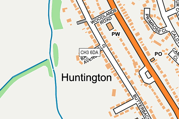 CH3 6DA map - OS OpenMap – Local (Ordnance Survey)