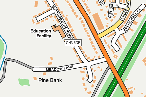 CH3 6DF map - OS OpenMap – Local (Ordnance Survey)