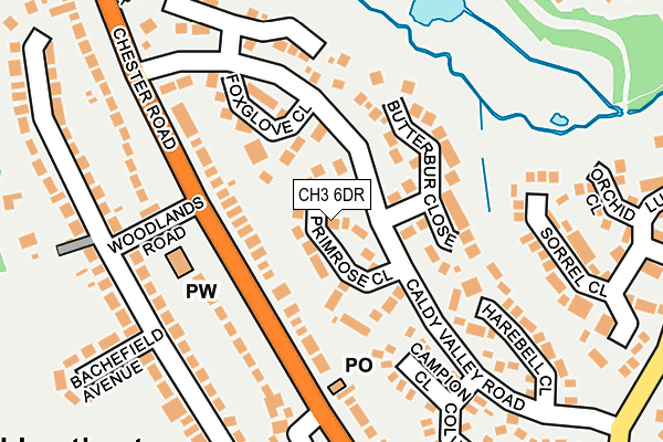 CH3 6DR map - OS OpenMap – Local (Ordnance Survey)