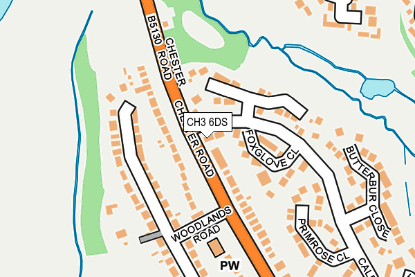 CH3 6DS map - OS OpenMap – Local (Ordnance Survey)