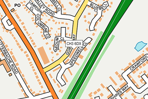 CH3 6DX map - OS OpenMap – Local (Ordnance Survey)